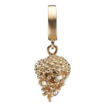 Christina Collect Gold-plated Pine Cone Pendant with 3 White Topaz, model 610-G70